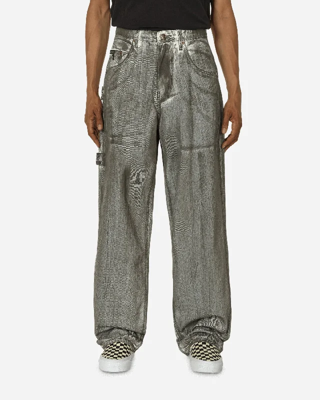 Men's Pants with Belt LoopsPainted Chain Jeans Black