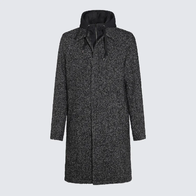 Men's Coats with Contrast StitchingHerno Coats Grey