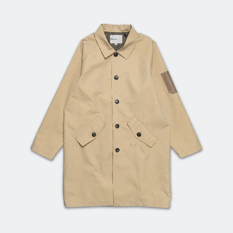 Men's Coats with Snap ButtonsLong Mac Coat - Beige