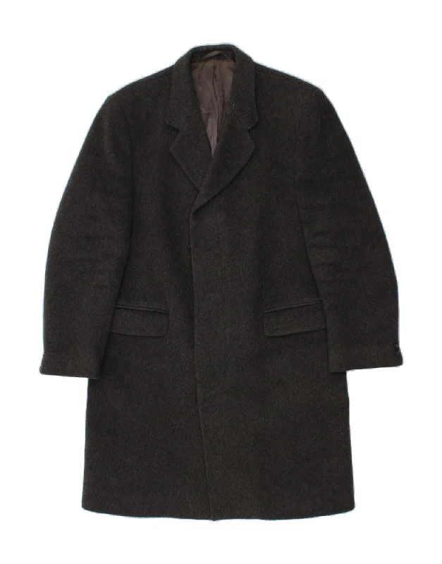 Men's Coats with Adjustable SleevesVINTAGE Mens Overcoat UK 38 Medium Grey Wool